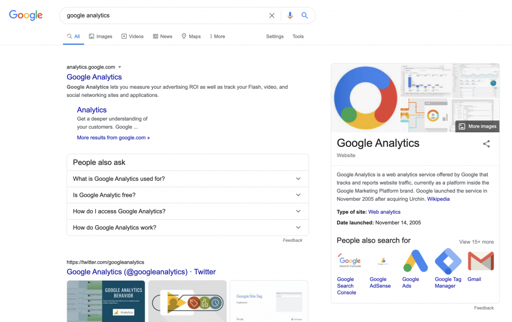 Google Analytics Search