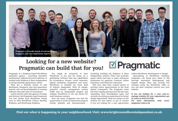 We featured in the Brighton & Hove Independent.