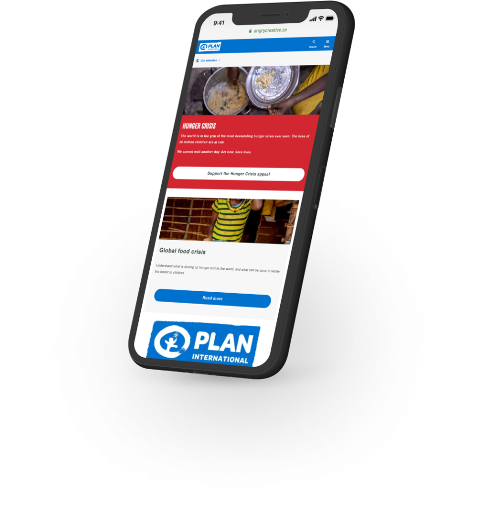 Plan International Mobile Mockup