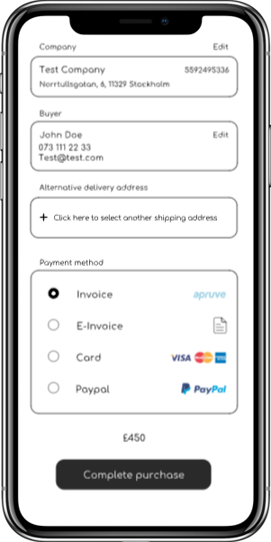 Briqpay mockup on mobile